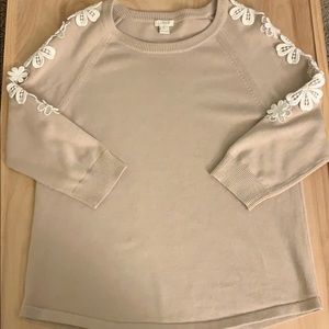 J. Crew floral appliqué sweater